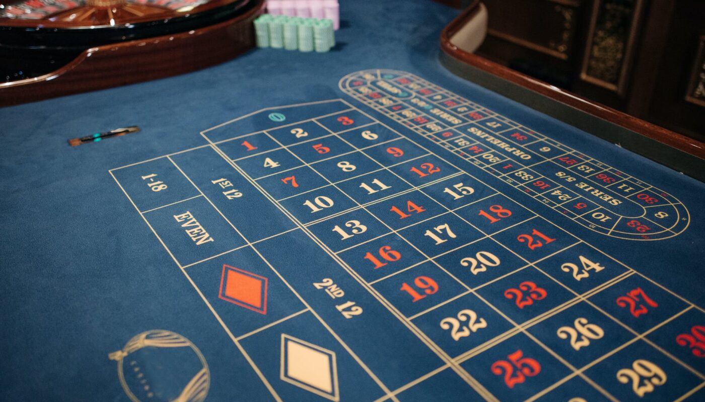 table numbers slots in a game of roulette